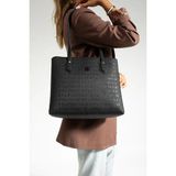 Just Polo Kadın Siyah Büyük Boy 4 Bölmeli Günlük Kullanıma Uygun Tote Bag Omuz Çantası 234028MH - Tek Ebat