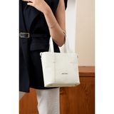Just Polo Kadın Spor Model Ayarlanabilir Askılı Şık El ve Omuz Çantası Ebat : 24 x 20 cm Shopper - Tek Ebat - Beyaz