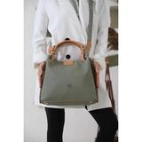 Just Polo Kadın Su Geçirmez Büyük Boy Lüks El ve Omuz Çantası Shopper Ebat: 26 x 30 cm - Tek Ebat - Haki