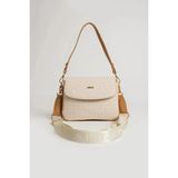 Just Polo Kadın Su Geçirmez Şık ve Konforlu Orta Boy Omuz Çantası Shopper P232197PC - Tek Ebat - Krem - Camel