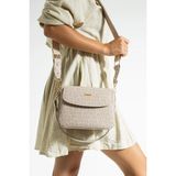 Just Polo Kadın Taş Baskı Desenli Kolon Askılı 3 Bölmeli Omuz Çantası 23X16CM MDS2184 - 23 x 16 cm