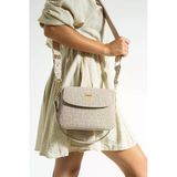 Just Polo Kadın Taş Baskı Desenli Kolon Askılı 3 Bölmeli Omuz Çantası 23X16cm Mds2184