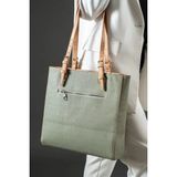 Just Polo Kadın Taş Büyük Boy El Çantası 31 x 32 cm - Yeşil - Camel