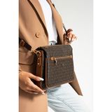 Just Polo Kadın Üç Bölmeli 3 Gözlü Çapraz ve Omuz Çantası 29X20CM PBU2068 - Kahverengi - Taba