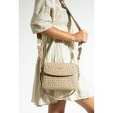 Just Polo Kadın Vizon Baskı Desenli Kolon Askılı 3 Bölmeli Omuz Çantası 23X16CM MDS2184