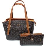 Just Polo Kadın Vizon Camel Büyük Boy 5 Bölmeli Omuz Çantası ve Cüzdanı Kombin 234030MH - Tek Ebat - Vizon - Camel