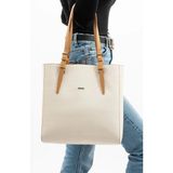 Just Polo Kadın Yeni Sezon Büyük Boy 3 Bölmeli El Çantası 234067MH - Krem - Camel