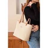 Just Polo Kadın Yeni Sezon Büyük Boy Lüks El Çantası Shopper - Tek Ebat - Krem - Camel
