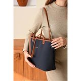 Just Polo Kadın Yeni Sezon Büyük Boy Lüks El Çantası Shopper - Tek Ebat - Lacivert - Taba