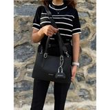 Just Polo Kadın Yeni Sezon Büyük Boy Yumuşak Deri Lüks El & Omuz Çantası Shopper - Tek Ebat - Siyah