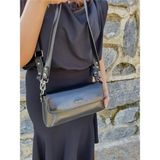 Just Polo Kadın Yeni Sezon Çapraz Askılı Günlük & Özel Günlere Uygun Şık El ve Omuz Çantası Ebat: 28 x 13 cm - Rugan Siyah