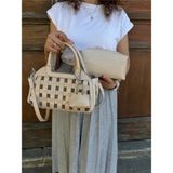 Just Polo Kadın Yeni Sezon Örgü Detaylı Ayarlanabilir Askılı Şık Çapraz El & Omuz Çantası Ebat : 26 x 17 cm - Rugan Vizon