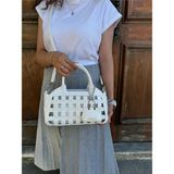 Just Polo Kadın Yeni Sezon Örgü Detaylı Ayarlanabilir Askılı Şık Çapraz El & Omuz Çantası Ebat : 26 x 17 cm - Tek Ebat - Rugan Beyaz