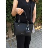 Just Polo Kadın Yeni Sezon Yumuşak Deri 4 Bölmeli Ayarlanabilir Askılı Lüks El ve Omuz Çantası Shopper - Siyah