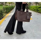 Just Polo Kadın Yeni Sezon Yumuşak Deri 4 Bölmeli Ayarlanabilir Askılı Lüks El ve Omuz Çantası Shopper - Tek Ebat - Kahverengi