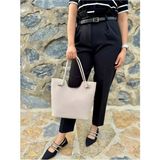 Just Polo Kadın Yeni Sezon Yumuşak Deri Lüks El Çantası Shopper - Ekru