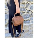 Just Polo Kadın Yeni Sezon Yumuşak Deri Şal Detaylı Ayarlanabilir Askılı Şık El ve Omuz Çantası Shopper - Taba