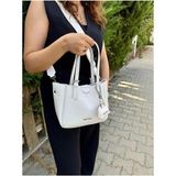 Just Polo Kadın Yeni Sezon Yumuşak Derili 4 Bölmeli Lüks El ve Omuz Çantası Shopper Ebat: 28 x 20 cm - Beyaz