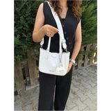 Just Polo Kadın Yeni Sezon Yumuşak Derili 4 Bölmeli Lüks El ve Omuz Çantası Shopper Ebat: 28 x 20 cm - Tek Ebat - Beyaz