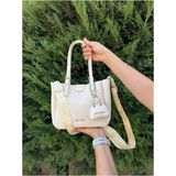 Just Polo Kadın Yeni Sezon Yumuşak Derili 4 Bölmeli Lüks El ve Omuz Çantası Shopper Ebat: 28 x 20 cm - Tek Ebat - Krem