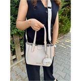 Just Polo Kadın Yeni Sezon Yumuşak Derili 4 Bölmeli Lüks El ve Omuz Çantası Shopper Ebat: 28 x 20 cm - Tek Ebat - Taş