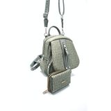 Just Polo Kadın Yeşil Monogram Baskılı Sırt Omuz Çantası Ve Cüzdan Kombini
