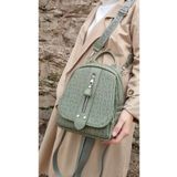 Just Polo Kadın Yeşil Monogram Baskılı Sırt Ve Omuz Çantası Günlük Kullanım Için (CANTAMGELSİN_)