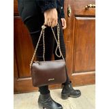 Just Polo Kadın Zincir Askılı Günlük ve Özel Kullanıma Omuz & Çapraz Çanta Shoulder Bag - Kahverengi