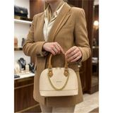 Just Polo Kadın Zincir Detaylı Şık El ve Omuz Çantası Shoulder Bag Ebat : 25X22 cm - Tek Ebat - Krem - Camel