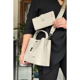 Just Polo LB-4002 Taş Beyaz Kadın Omuz Çantası
