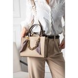 Just Polo Lüks Tasarım Şık Fular Detaylı Premium Omuz & Kol Çantası - STD - Kum - Kahve