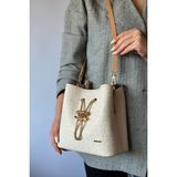 Just Polo Monogram Baskılı 3 Bölmeli Zincirli Özel Aksesuarlı Kadın Omuz Çantası AS2065 - Cream - True White