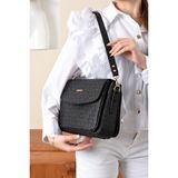 Just Polo Monogram Baskılı Kadın El ve Omuz Çantası - Standart - Siyah