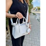 Just Polo Orijinal Kadın Beyaz Yeni Sezon 3 Bölmeli Yumuşak Deri Ayarlanabilir Askılı Şık El ve Omuz Çantası - Tek Ebat