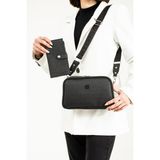 Just Polo Orta Boy 5 Bölmeli Kadın Omuz Çantası SQ-4023 - Bej - Kırmızı