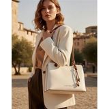 Just Polo Özel Tasarım Premium Kadın El Çantası - Elit Zarif ve Şehirli Stil Shopper - Tek Ebat - Beyaz