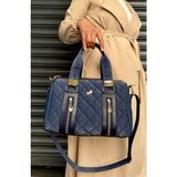 Just Polo Polo Kadın Kapitone Büyük Boy El ve Omuz Silindir Model Çanta TYC073823 - Lacivert
