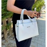 Just Polo Şıklığın ve Zarafetin Buluştuğu Shopper Beyaz Kadın El Çantası Shoulder Bag - Tek Ebat
