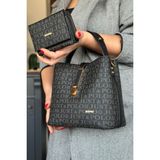Just Polo Siyah Kombin Kadın Omuz Çantası ve Cüzdan Kombini 22CMX20CM 2055-PLS - Beyaz - Sarı - Pembe