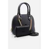 Just Polo Siyah Orta Boy Zincir Askılı Yeni Sezon Kadın El & Omuz Çantası ve Cüzdan Kombini 27X20CM MDS20104-1002 - Tek Ebat