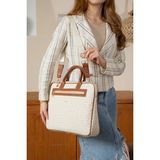 Just Polo Unisex Monogram Kumaş Laptop ve Evrak Çantası 2206 - Krem - Taba
