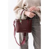 Just Polo Vera Fular Detaylı Ayarlanabilir Askılı Geniş Hacimli Kadın Bordo Omuz ve Çapraz Çantası