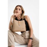 Just Polo Vizon Rengi Kadın Çok Bölmeli Monogram Baskılı El Ve Omuz Çantası