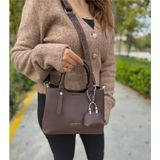 Just Polo Yeni Sezon 3 Bölmeli Yumuşak Deri Şık El ve Omuz Çantası Shopper 22 x 18 cm - Kahverengi