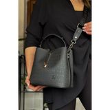 Just Polo Yeni Sezon Baskılı 3 Bölmeli Kadın Omuz Çantası 234002MH - 0 - Siyah