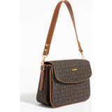 Just Polo Yeni Sezon Kolon Askılı 4 Bölmeli Kahverengi Taba Kadın Omuz Çantası 25X15CM PBU2174 - Kahverengi - Taba