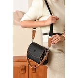 Just Polo Yeni Sezon Kolon Askılı 4 Bölmeli Siyah Taba Kadın Omuz Çantası 21x16cm PBU2174