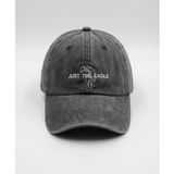 JUST THE EAGLE Eskitme Nakışlı Beyzbol Şapkası - Unisex Vintage Ayarlanabilir Denim Kep, Sportif ve Günlük Pamuklu Şapka (Antrasit/Füme)