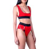 Just Whistle For Me Bikini Takımı - U Yaka Kırmızı Yüksek Bel