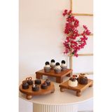 Just Wood Doğal Masif Çam ve Kayın Ahşap Kahverengi Düz Desenli 3'lü Servis Tabağı Seti – 25 cm, 17x25 cm ve 25x25 cm Boyutlarında